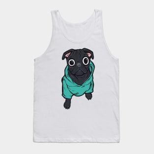 Black Pug Hoodie Tank Top